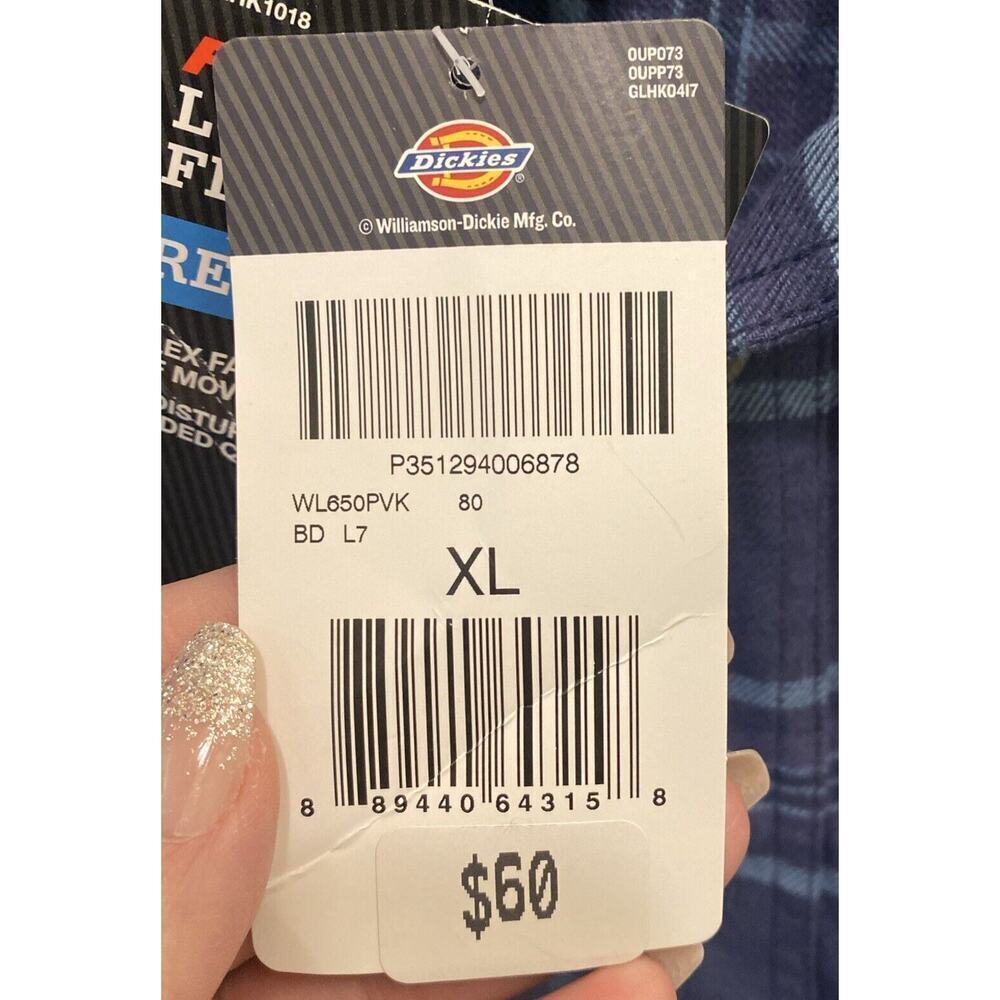Dickies Long Sleeve Flannel With Flex Fabric Plus Moisture Wicking Size XL NWT - Picture 2 of 4